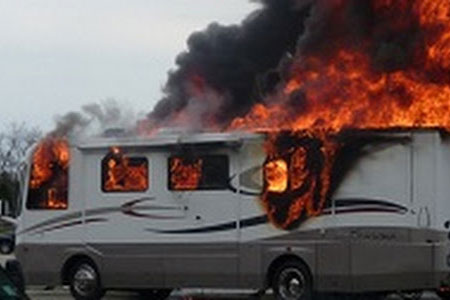 RV on fire